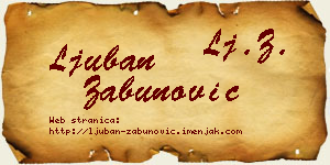 Ljuban Zabunović vizit kartica